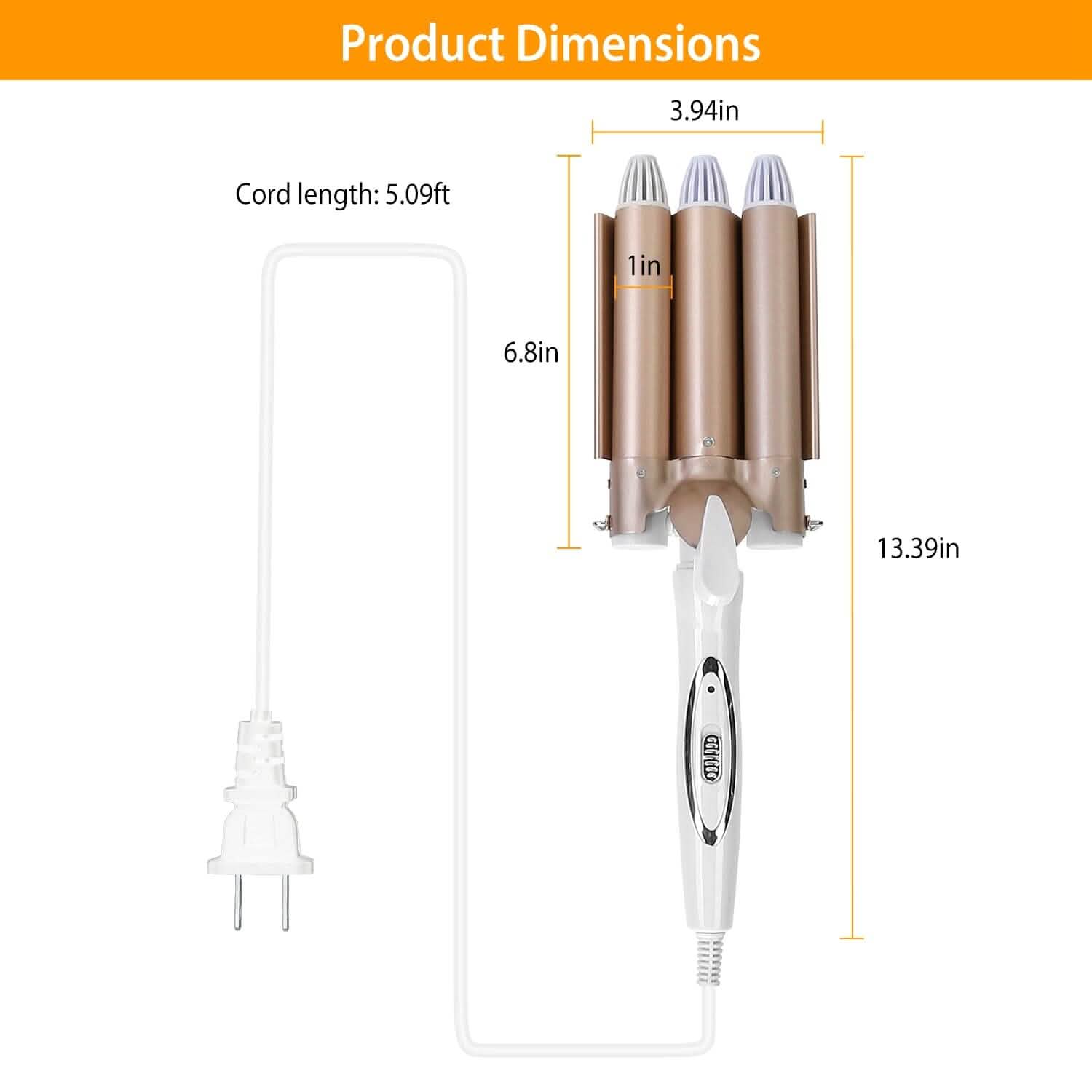 3-Barrel Curling Iron Wand Electric Hair Curler 1