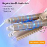 3-Barrel Curling Iron Wand Electric Hair Curler 1" Triple Hair Waver Beauty & Personal Care - Tophatter Daily Deals