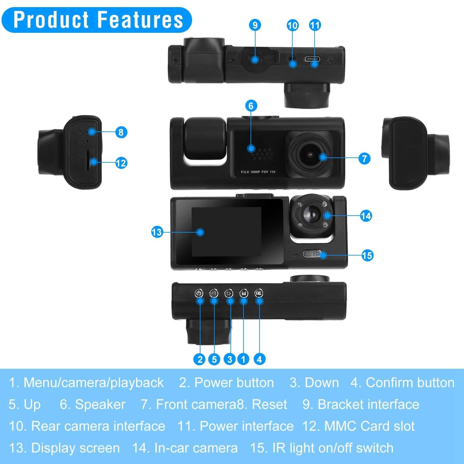 3 Channel Car DVR Dash Cam Video Recorder Cameras & Drones - Tophatter Daily Deals