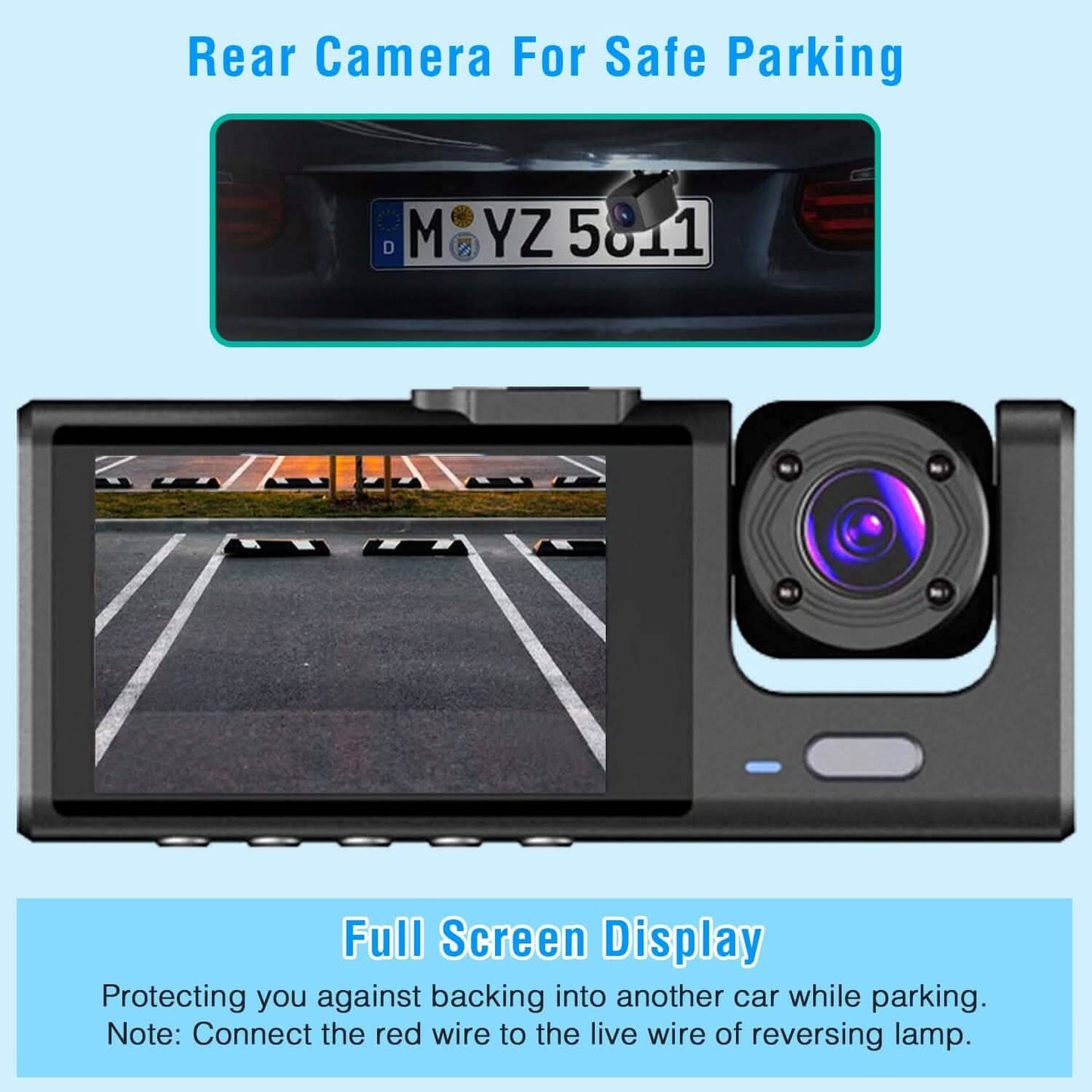 3 Channel Car DVR Dash Cam Video Recorder Cameras & Drones - Tophatter Daily Deals