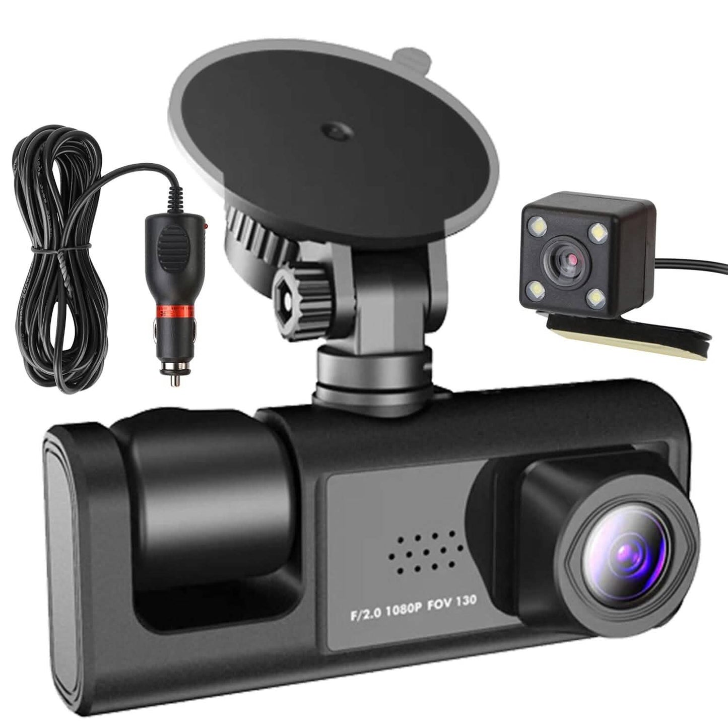 3 Channel Car DVR Dash Cam Video Recorder Cameras & Drones - Tophatter Daily Deals
