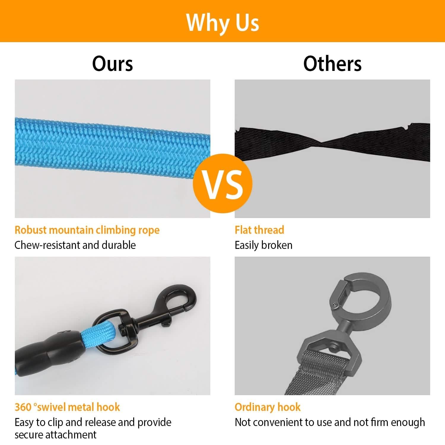 3 Dog Leash Traction Rope Walking Training Lead with Padded Handle Pet Supplies - Tophatter Daily Deals