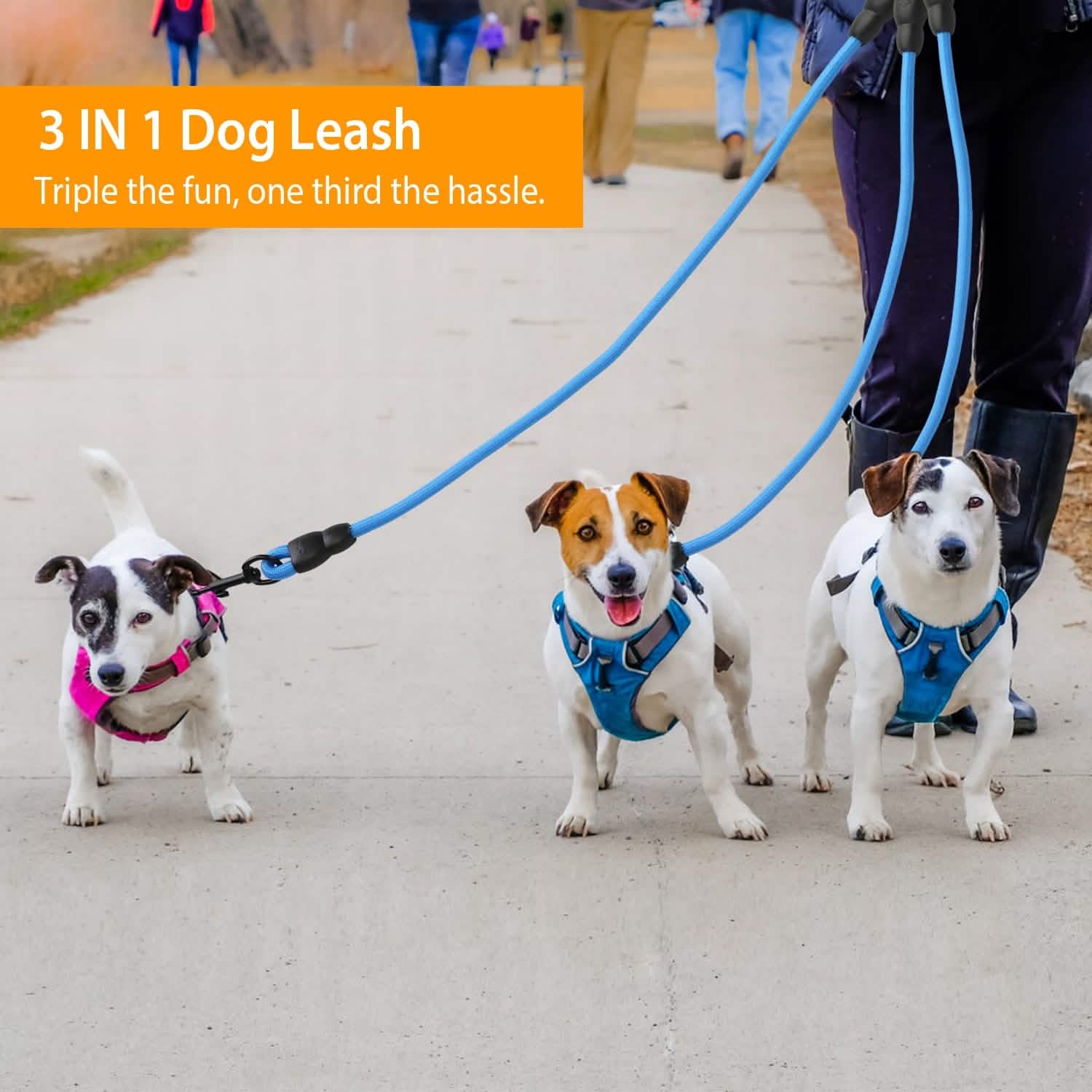 3 Dog Leash Traction Rope Walking Training Lead with Padded Handle Pet Supplies - Tophatter Daily Deals