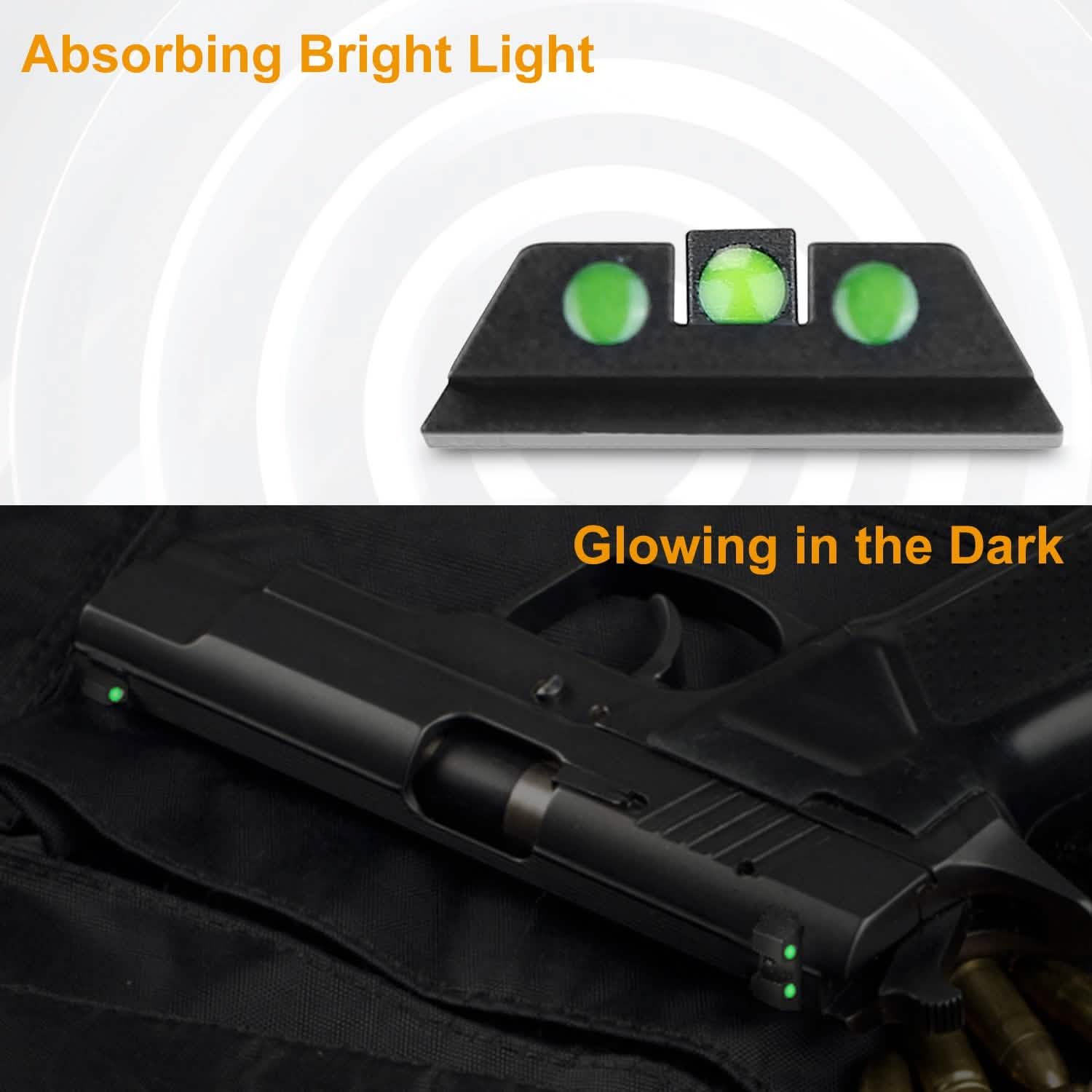3-Dot Green Gun Night Sight Set Tactical & Self Defense - Tophatter Daily Deals
