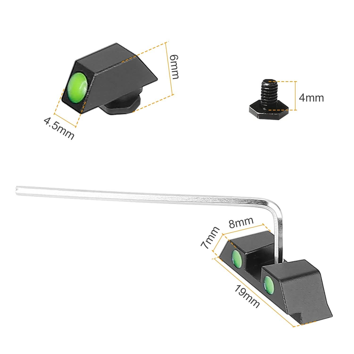 3-Dot Green Gun Night Sight Set Tactical & Self Defense - Tophatter Daily Deals