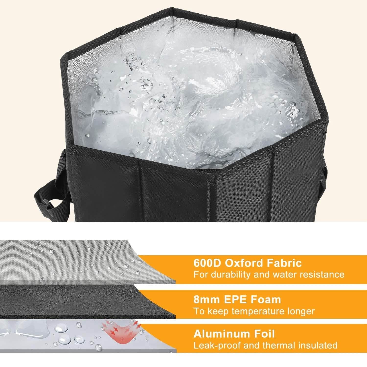 3 Gallon Collapsible Grocery Cooler Bag Seat Combo Outdoor Recreation - Tophatter Daily Deals