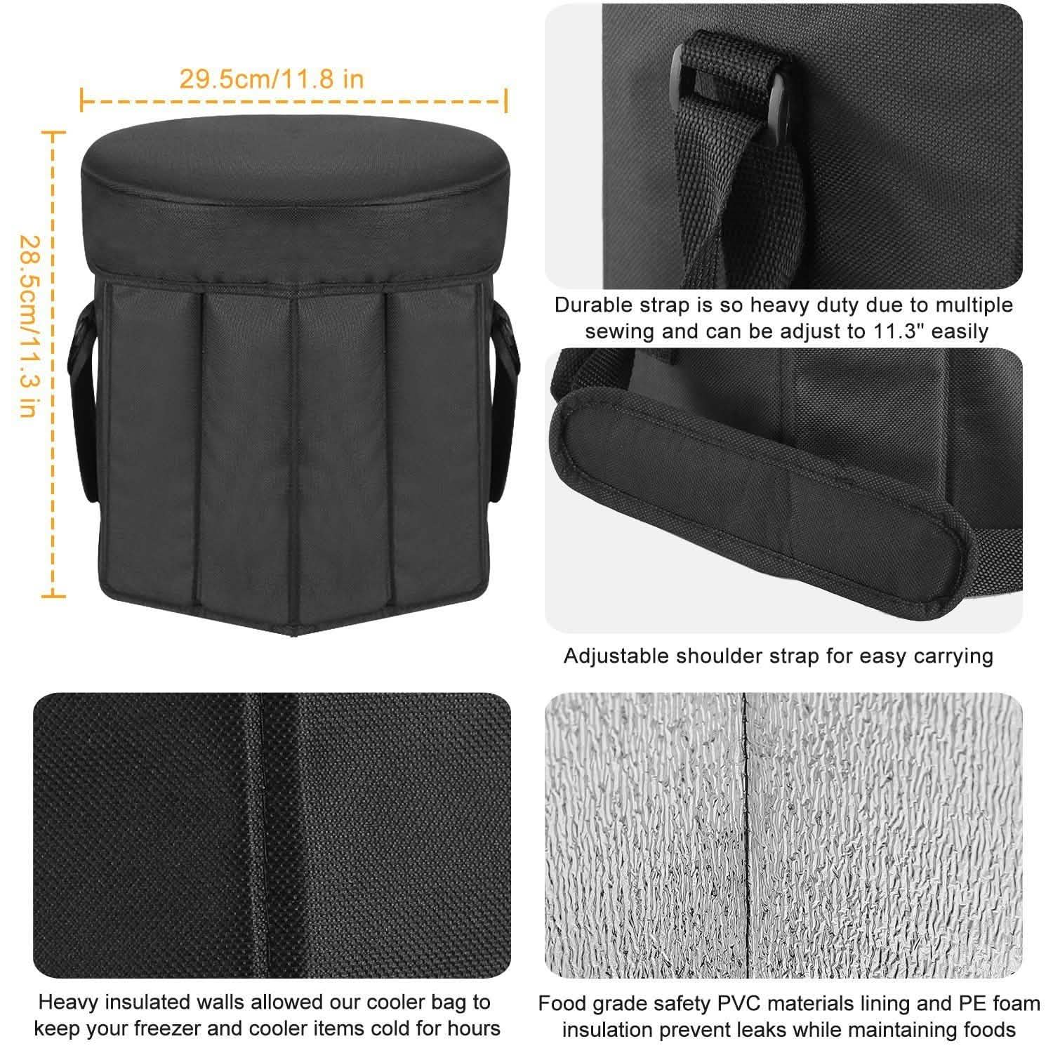 3 Gallon Collapsible Grocery Cooler Bag Seat Combo Outdoor Recreation - Tophatter Daily Deals