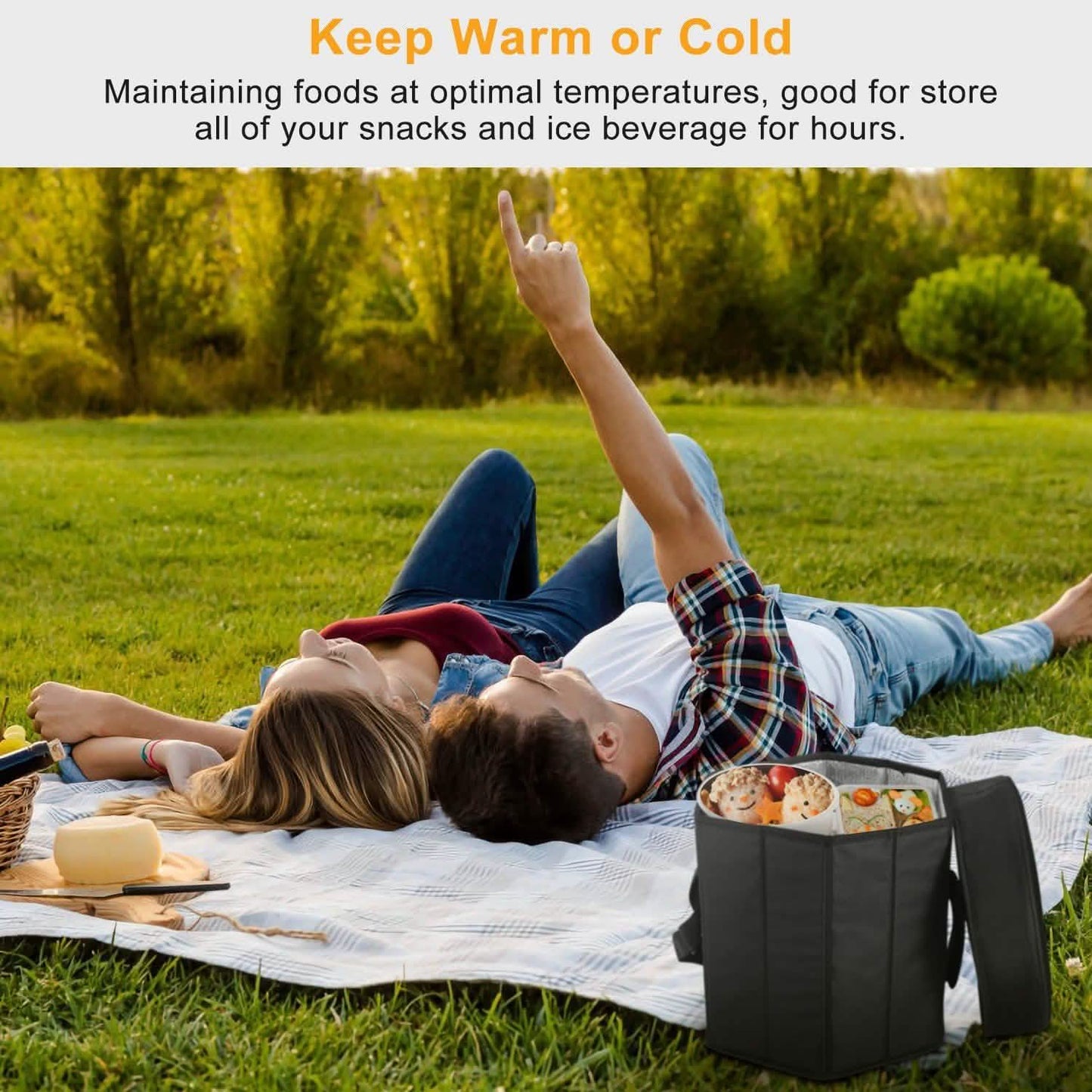 3 Gallon Collapsible Grocery Cooler Bag Seat Combo Outdoor Recreation - Tophatter Daily Deals