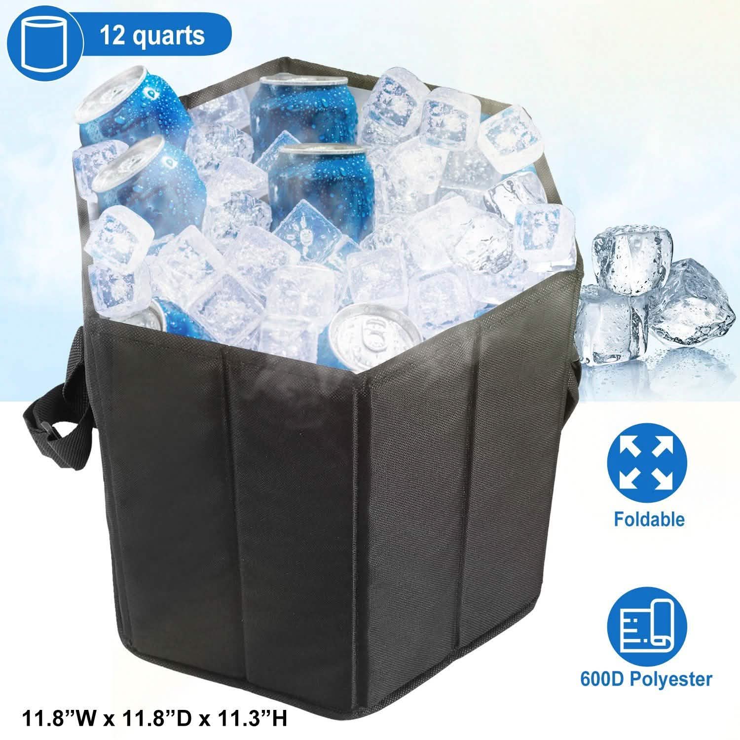 3 Gallon Collapsible Grocery Cooler Bag Seat Combo Outdoor Recreation - Tophatter Daily Deals