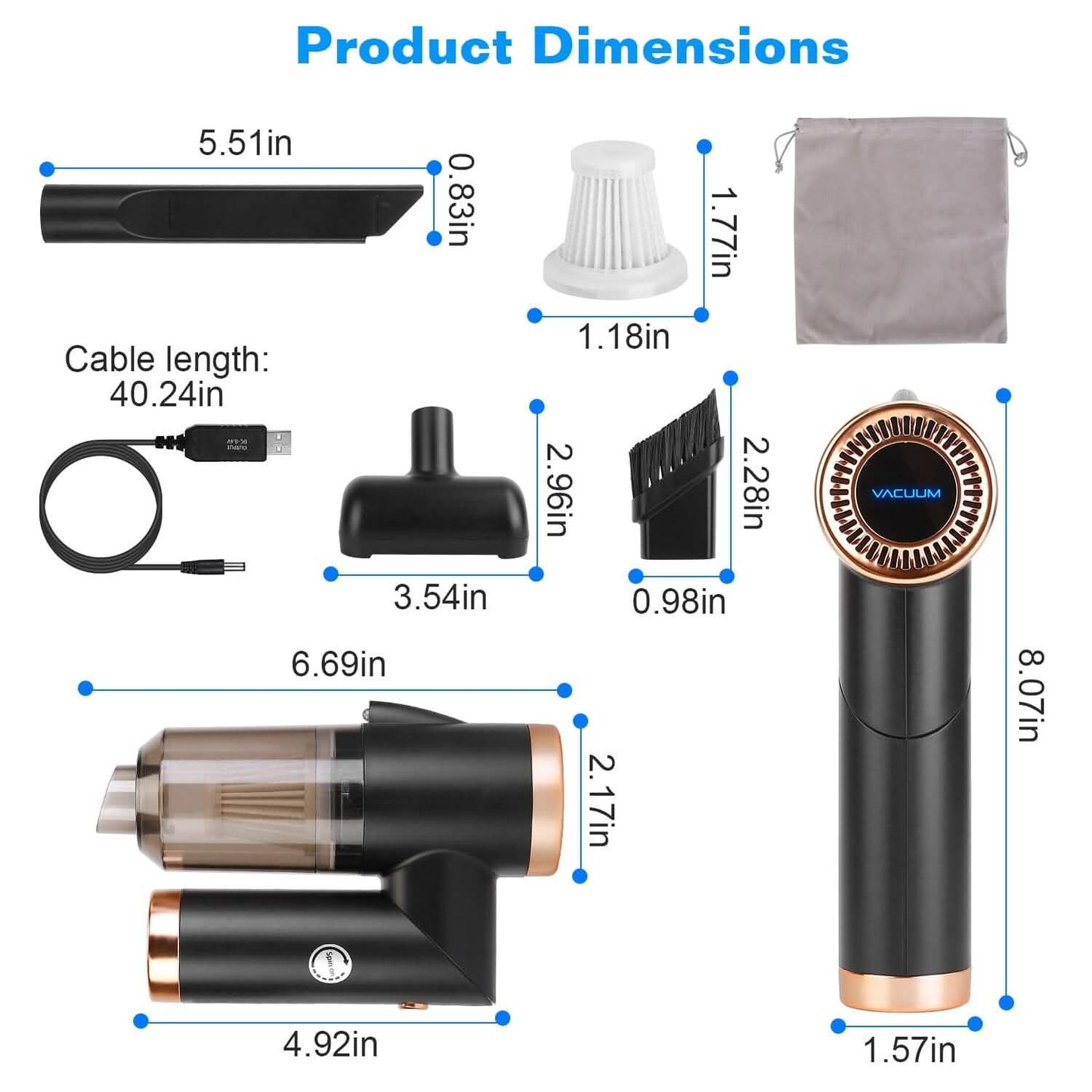 3-in-1 120W Portable Reachable Vacuum with Brush Nozzle Automotive - Tophatter Daily Deals