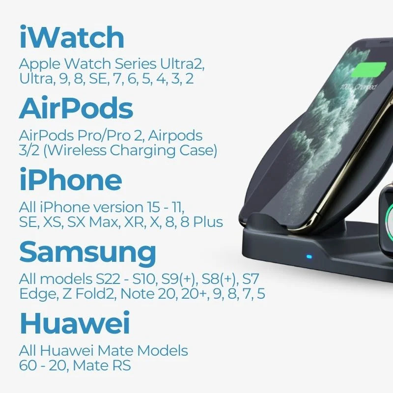 3 In 1 Wireless Charging Dock Station Desk Organizer - Tophatter Daily Deals