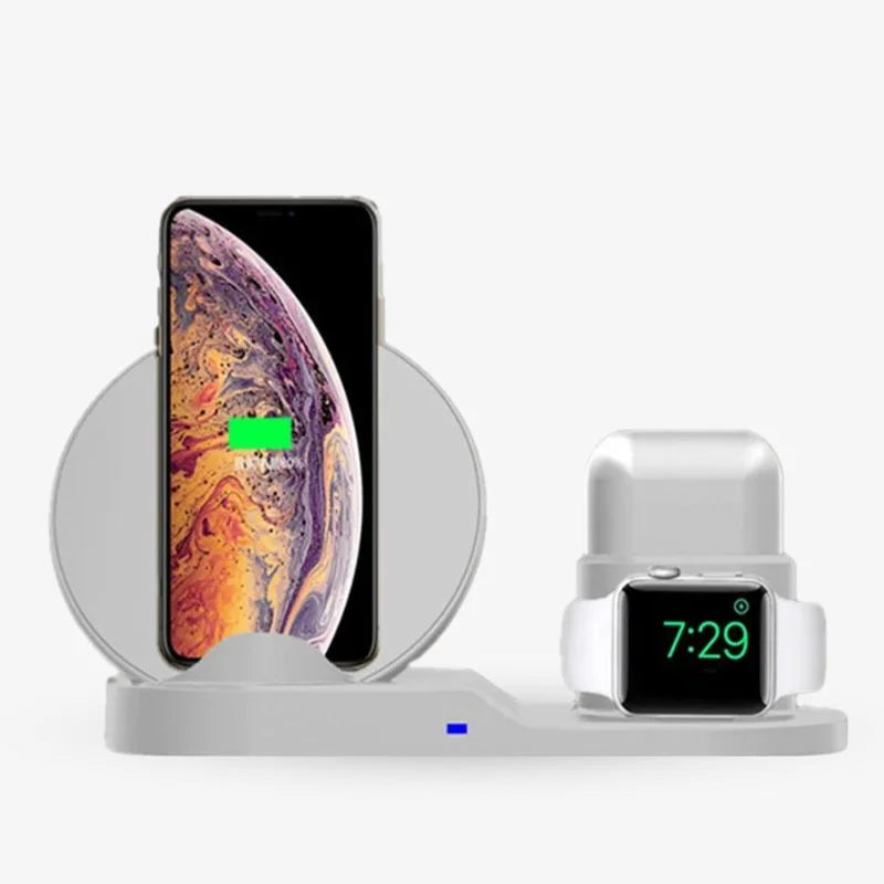 3 In 1 Wireless Charging Dock Station Desk Organizer White - Tophatter Daily Deals