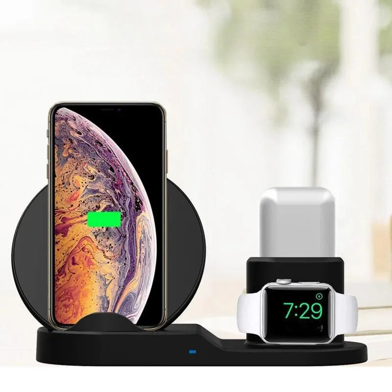 3 In 1 Wireless Charging Dock Station Desk Organizer - Tophatter Daily Deals