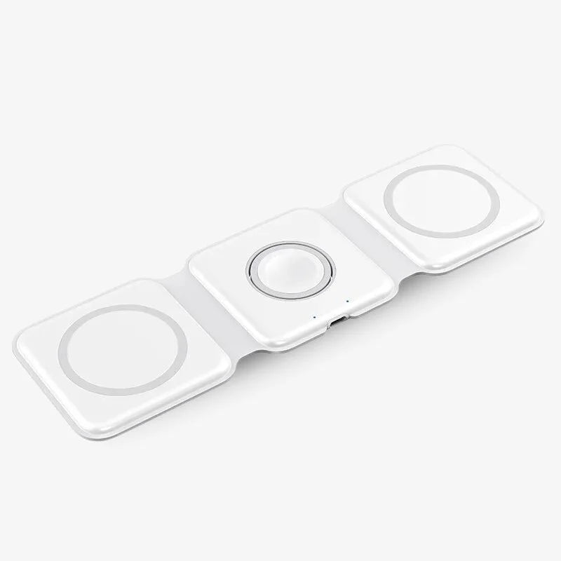 3 In 1 Foldable Charging Station Portable Travel Dock White - Tophatter Daily Deals