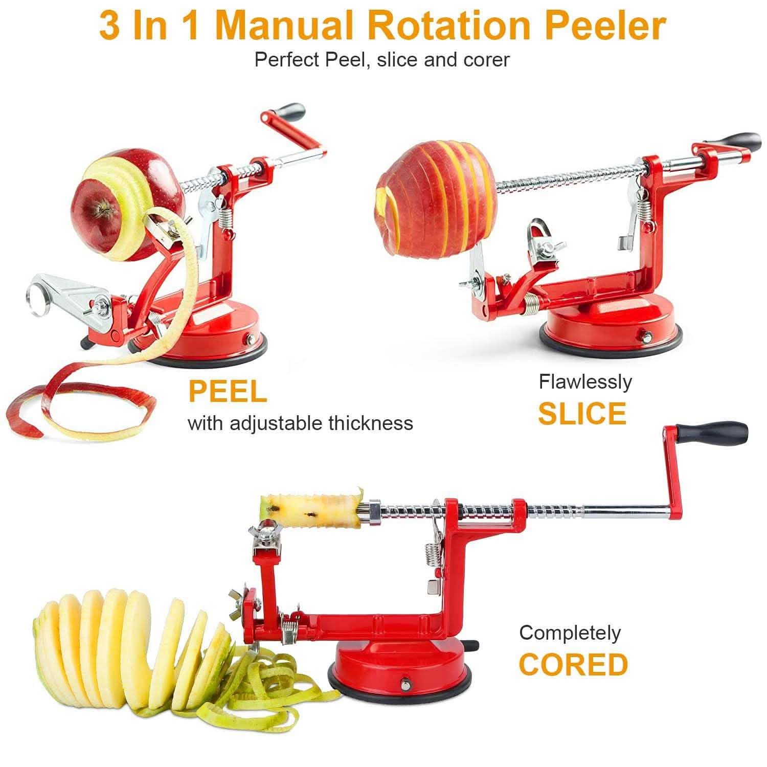 3-in-1 Apple Peeler Manual Rotation Kitchen Tools & Gadgets - Tophatter Daily Deals
