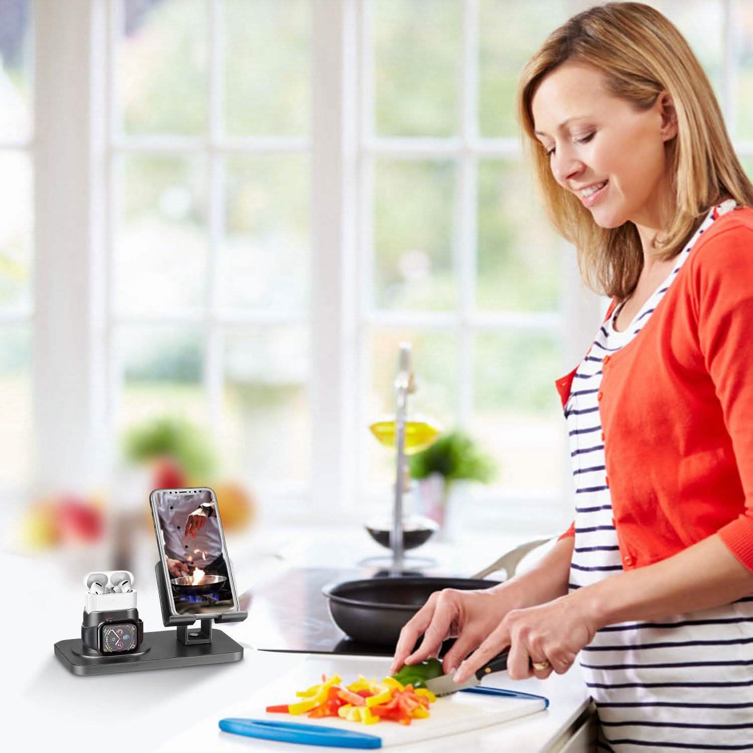 3-in-1 Charging Dock Station Phone Charger Stand Holder Mobile Accessories - Tophatter Daily Deals