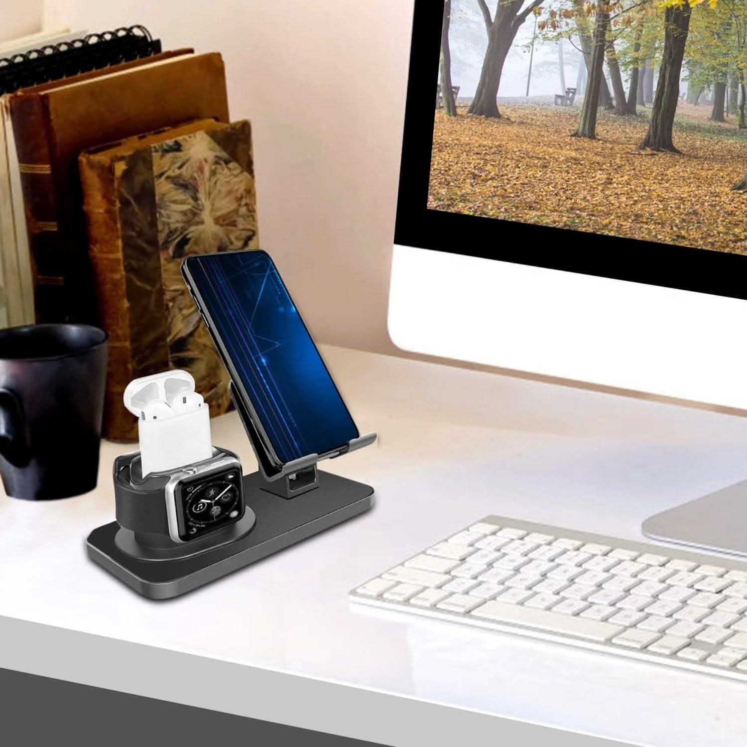 3-in-1 Charging Dock Station Phone Charger Stand Holder Mobile Accessories - Tophatter Daily Deals