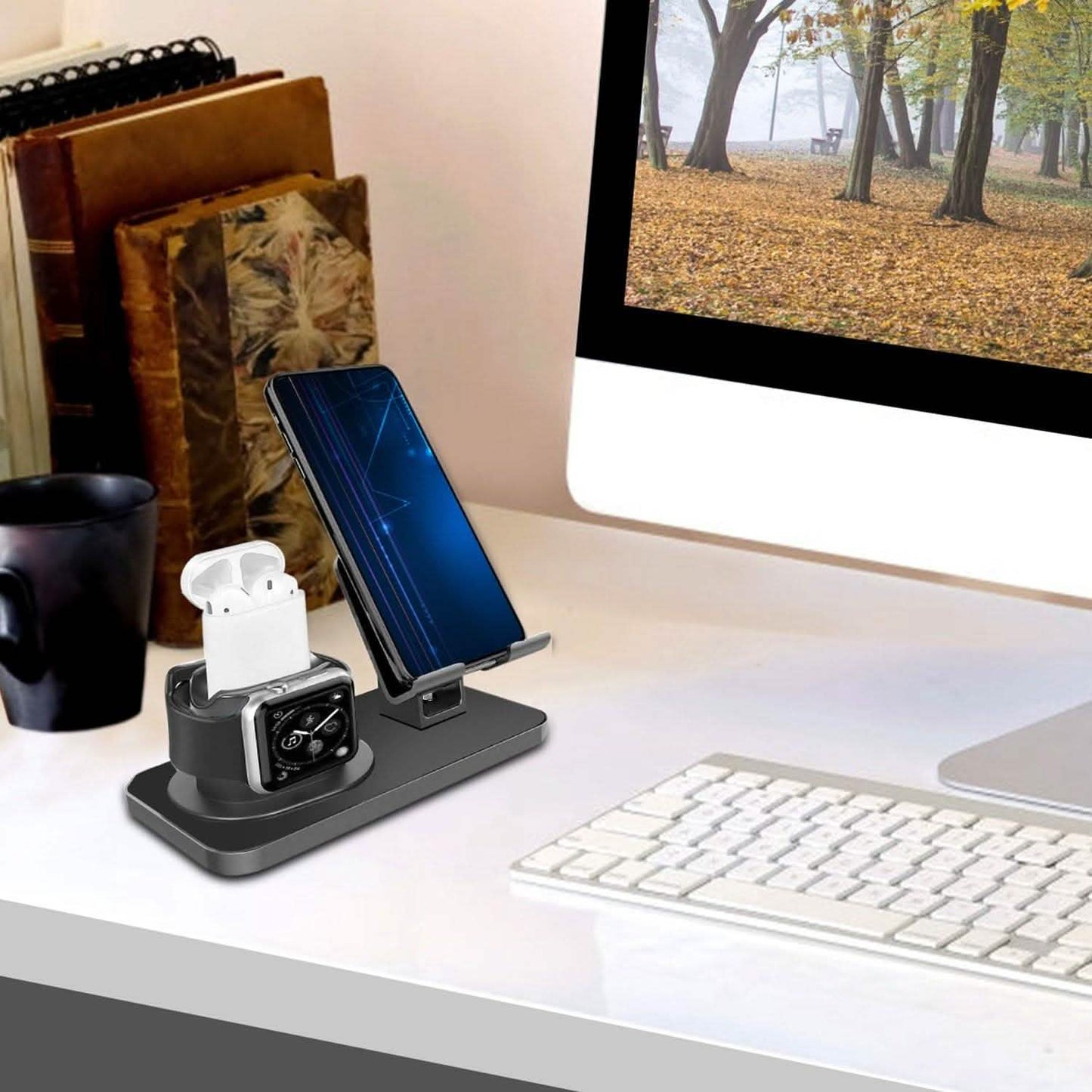 3-in-1 Charging Dock Station Phone Charger Stand Holder Mobile Accessories - Tophatter Daily Deals