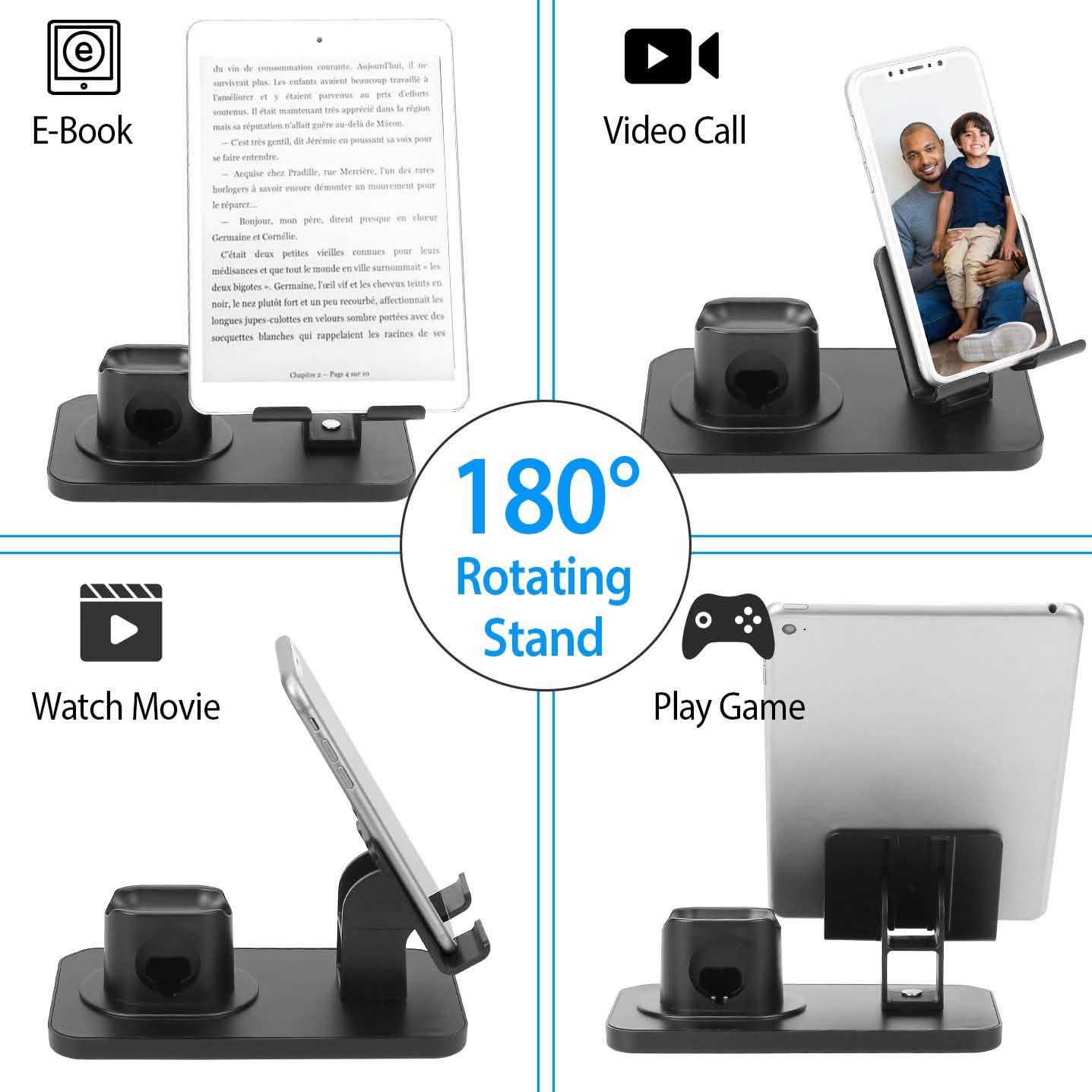 3-in-1 Charging Dock Station Phone Charger Stand Holder Mobile Accessories - Tophatter Daily Deals