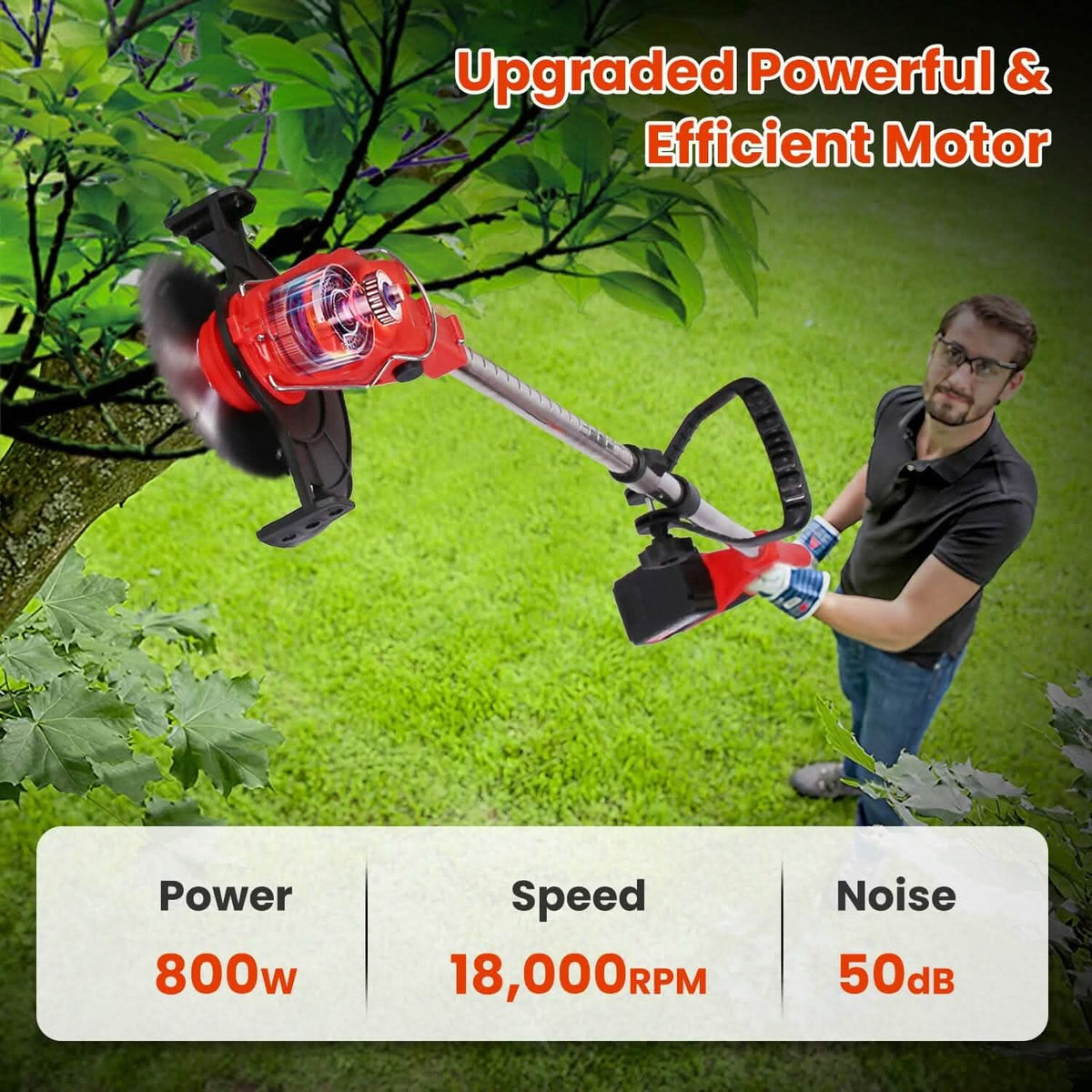 3-in-1 Electric Cordless Grass Wacker Battery Powered Grass Trimmer with Wheels Adjustable Head with 2-Pieces 2500mAh Batteries Garden & Patio - Tophatter Daily Deals