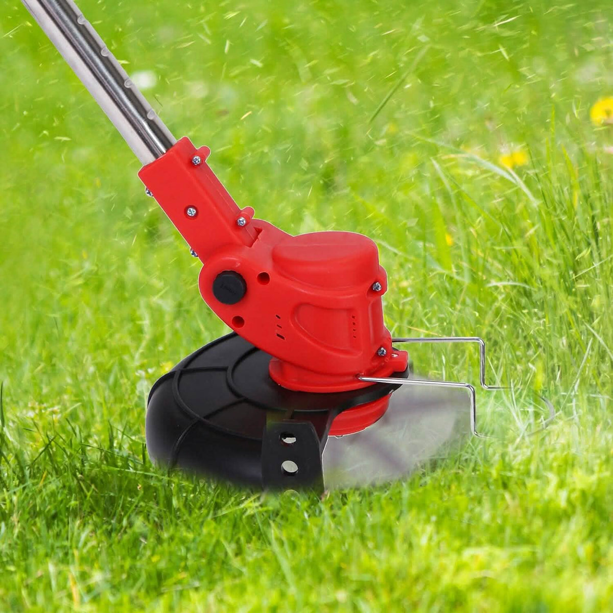 3-in-1 Electric Cordless Grass Wacker Battery Powered Grass Trimmer with Wheels Adjustable Head with 2-Pieces 2500mAh Batteries Garden & Patio - Tophatter Daily Deals