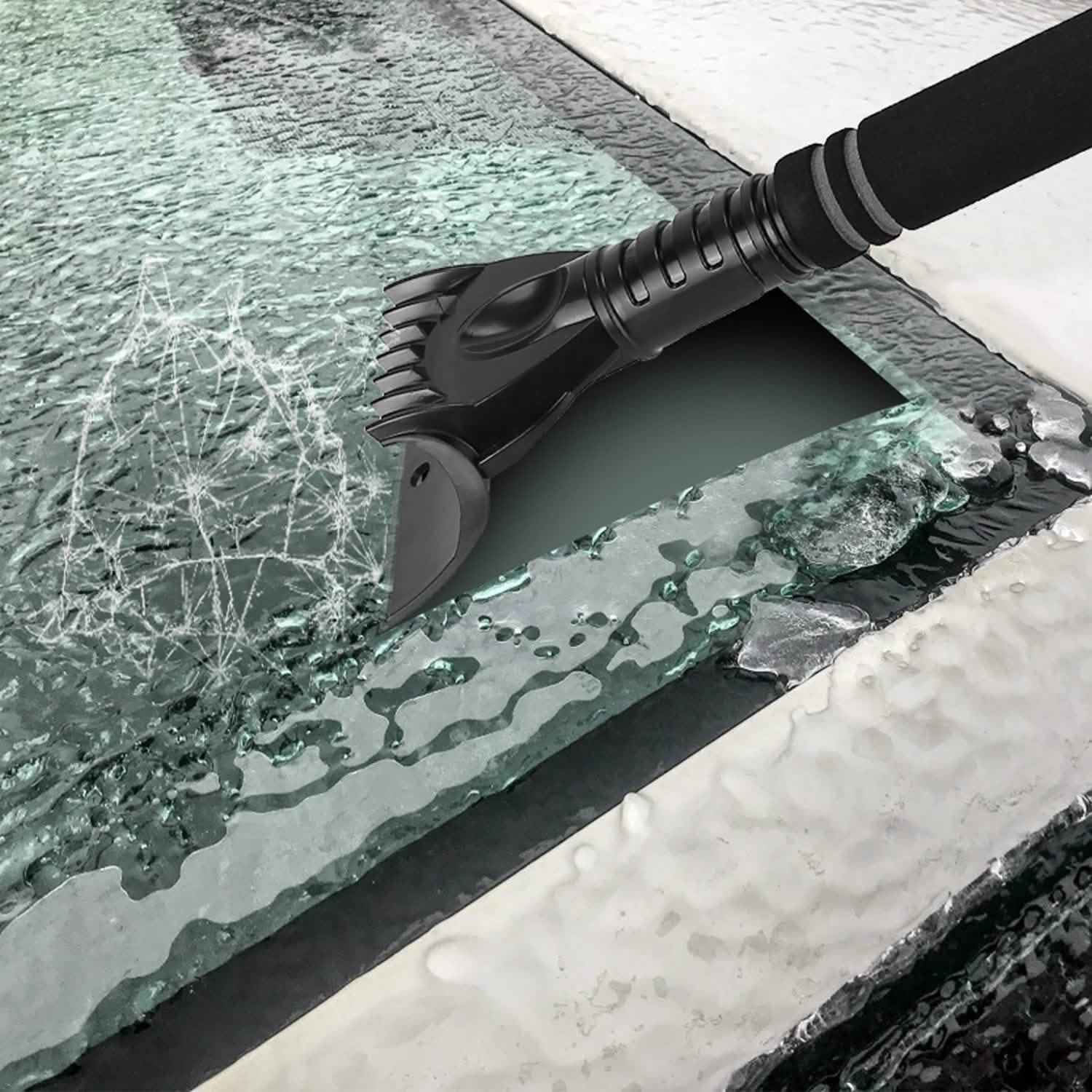 3-in-1 Extendable Windshield Ice Scraper Automotive - Tophatter Daily Deals