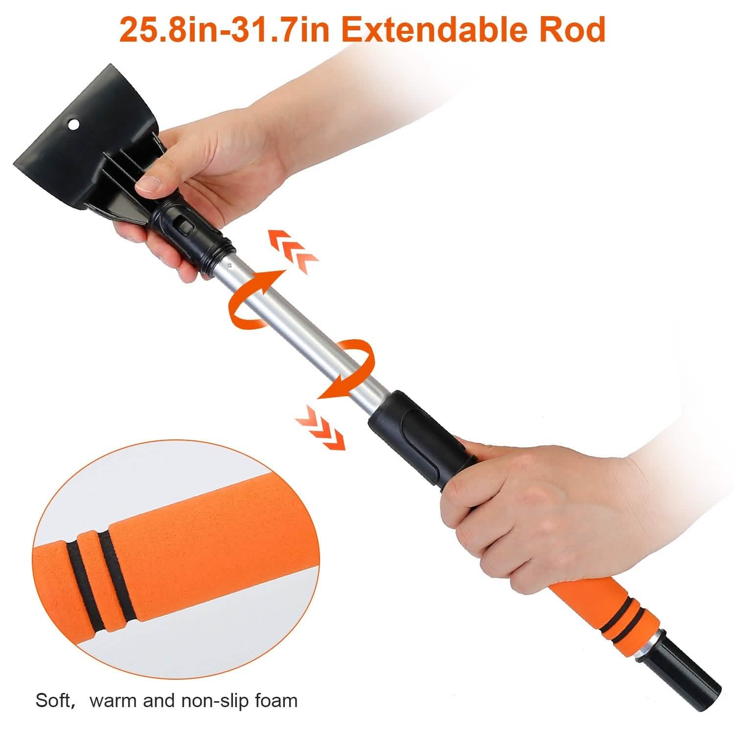 3-in-1 Extendable Windshield Ice Scraper Automotive - Tophatter Daily Deals