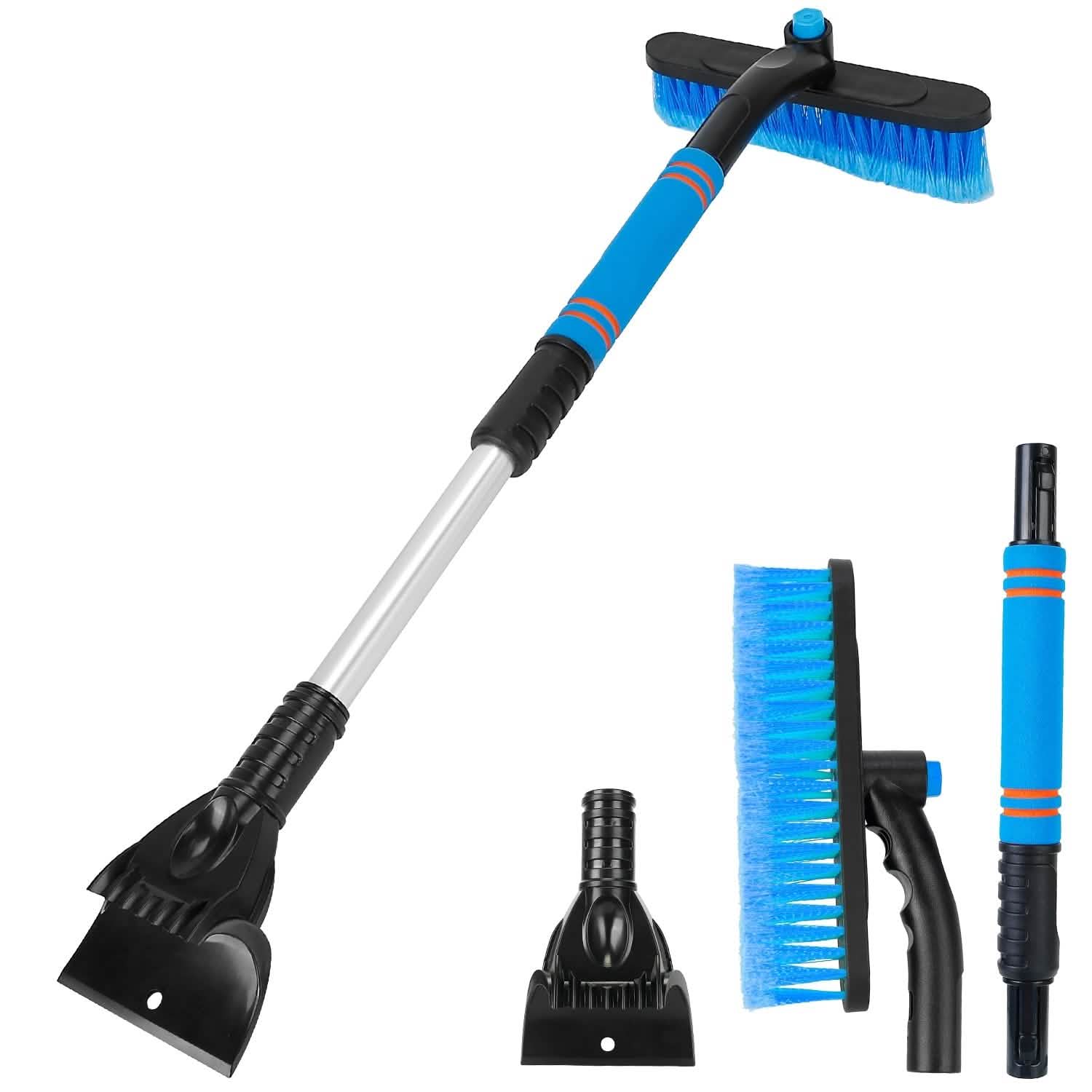 3-in-1 Extendable Windshield Ice Scraper Blue Automotive - Tophatter Daily Deals