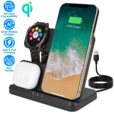 3-in-1 Fast Wireless Charger for Qi-enable Phones, Earphones and Watches Mobile Accessories - Tophatter Daily Deals