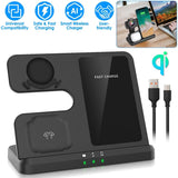 3-in-1 Fast Wireless Charger for Qi-enable Phones, Earphones and Watches Mobile Accessories - Tophatter Daily Deals