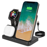3-in-1 Fast Wireless Charger for Qi-enable Phones, Earphones and Watches Mobile Accessories - Tophatter Daily Deals