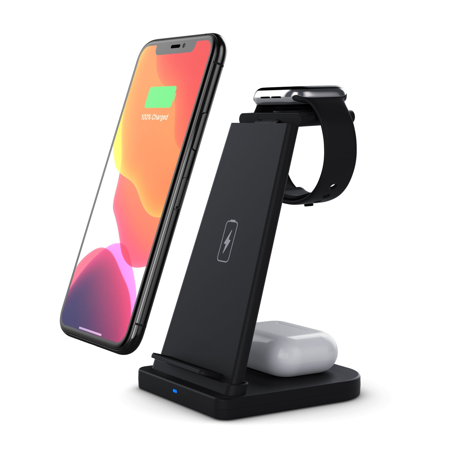 3-in-1 Foldable Fast Wireless Charging Stand Charging Station - Tophatter Daily Deals
