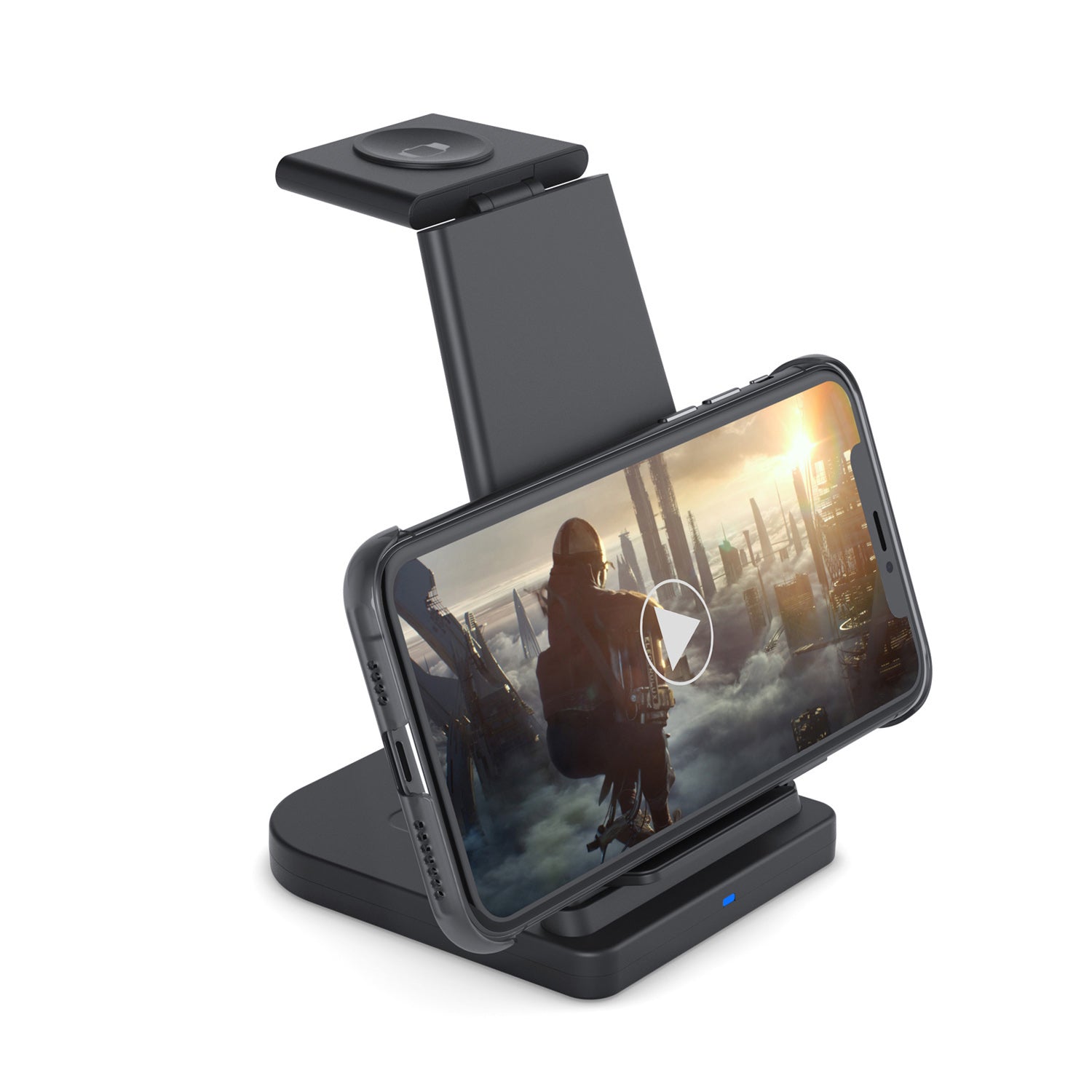 3-in-1 Foldable Fast Wireless Charging Stand Charging Station - Tophatter Daily Deals