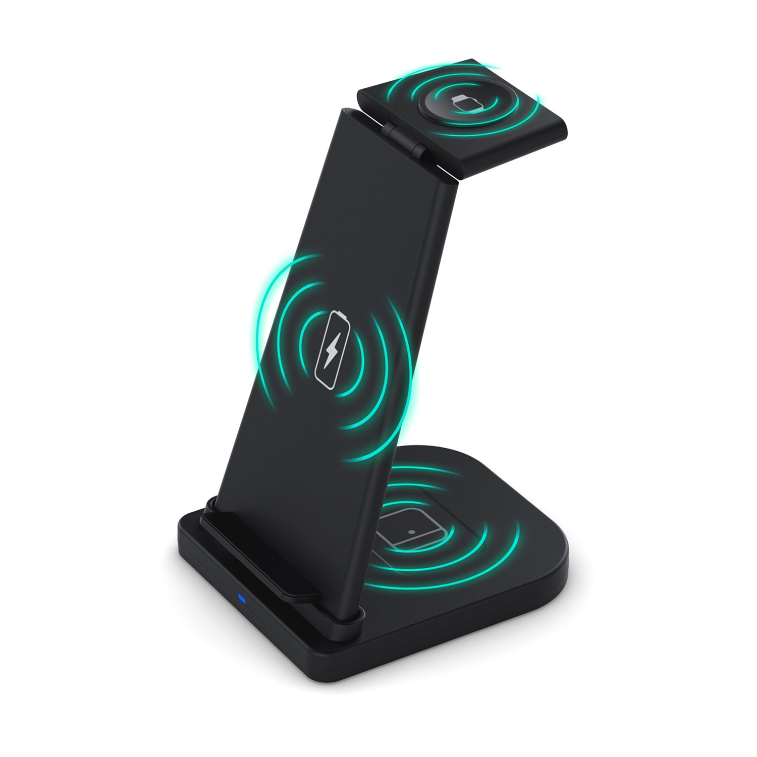 3-in-1 Foldable Fast Wireless Charging Stand Charging Station - Tophatter Daily Deals