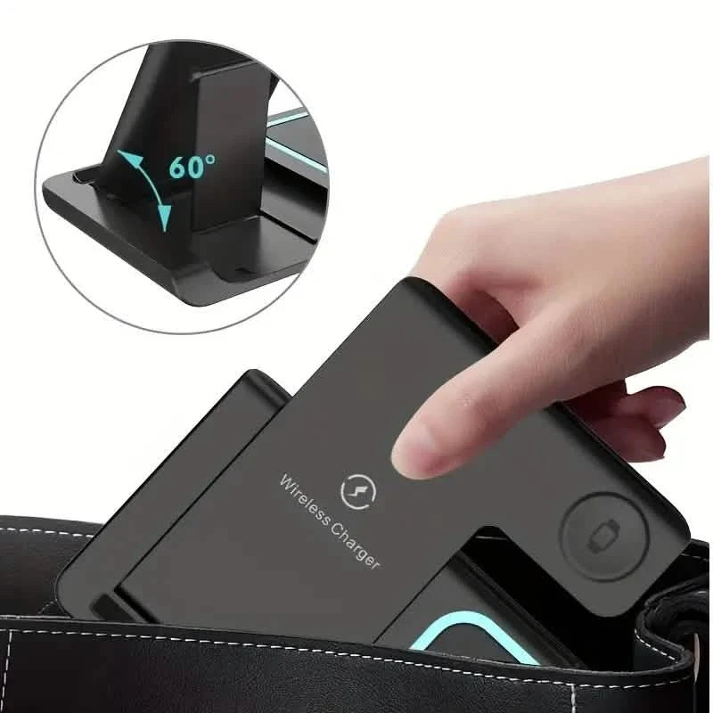 3-in-1 Folding Fast Wireless Charger Station Phone Chargers - Tophatter Daily Deals