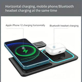 3-in-1 Folding Fast Wireless Charger Station Phone Chargers - Tophatter Daily Deals