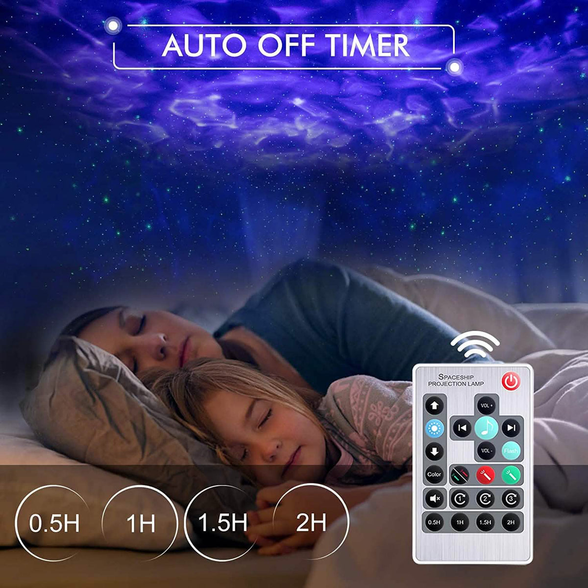 3-in-1 Galaxy Night Light Projector with Remote Control Indoor Lighting - Tophatter Daily Deals