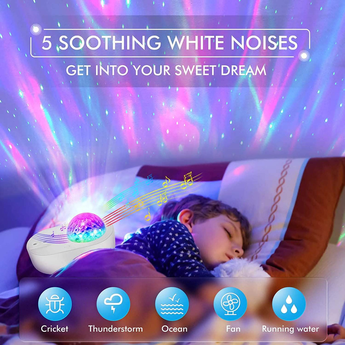 3-in-1 Galaxy Night Light Projector with Remote Control Indoor Lighting - Tophatter Daily Deals