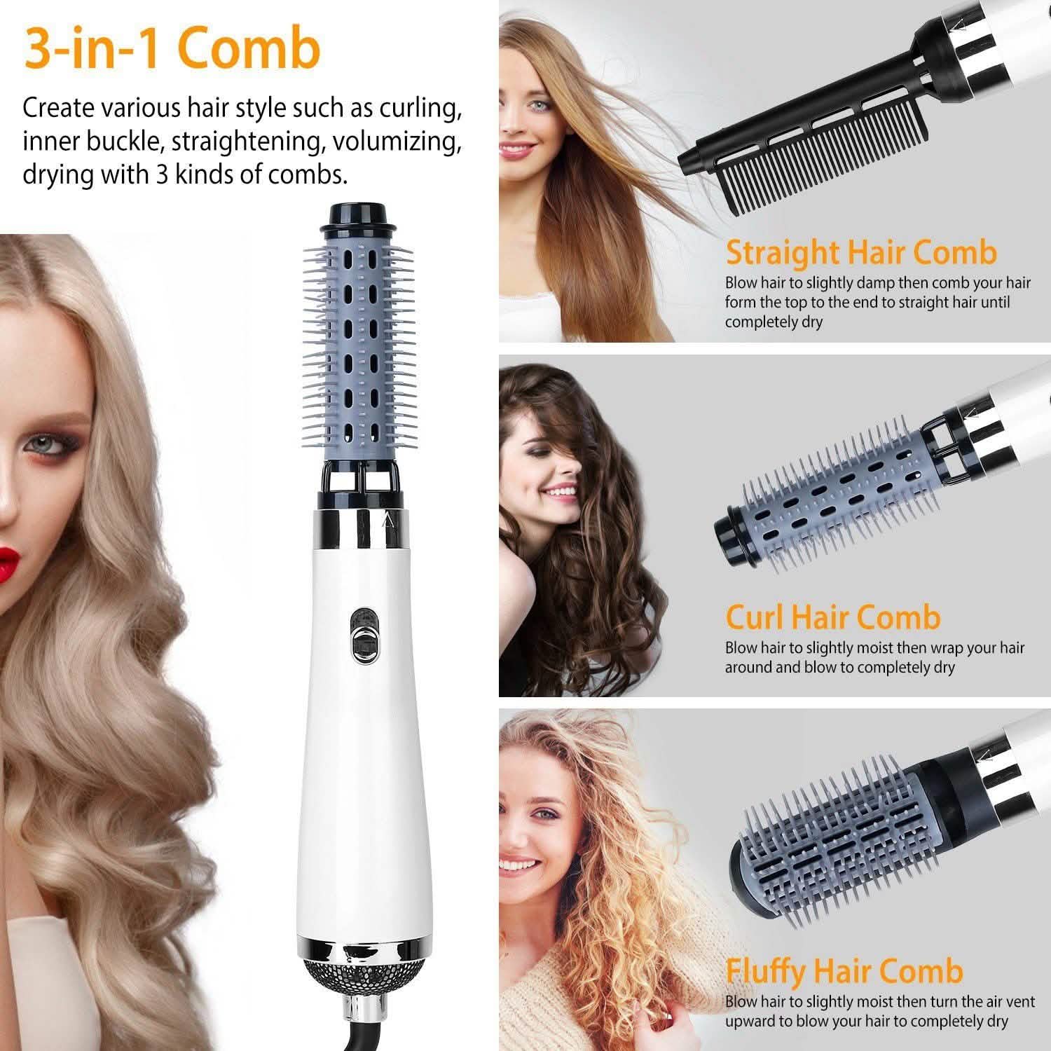 3-in-1 Hot Air Brush One-Step Hair Dryer Comb Beauty & Personal Care - Tophatter Daily Deals