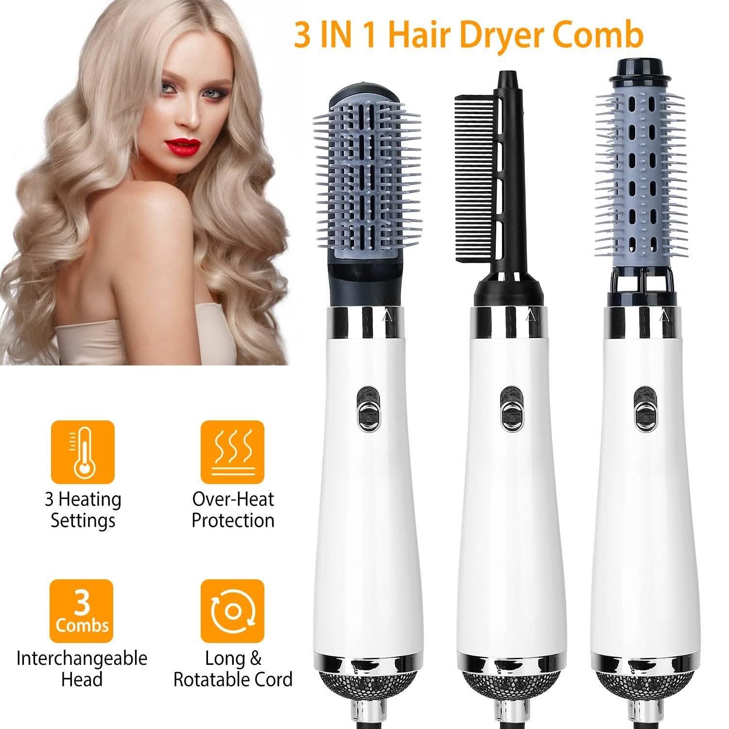 3-in-1 Hot Air Brush One-Step Hair Dryer Comb Beauty & Personal Care - Tophatter Daily Deals
