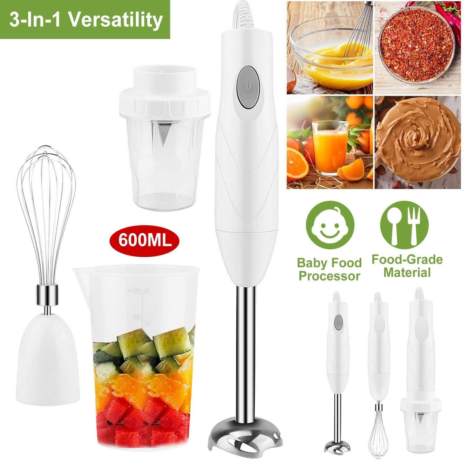3-in-1 Immersion Hand Blender Multifunctional Stick Kitchen Appliances - Tophatter Daily Deals