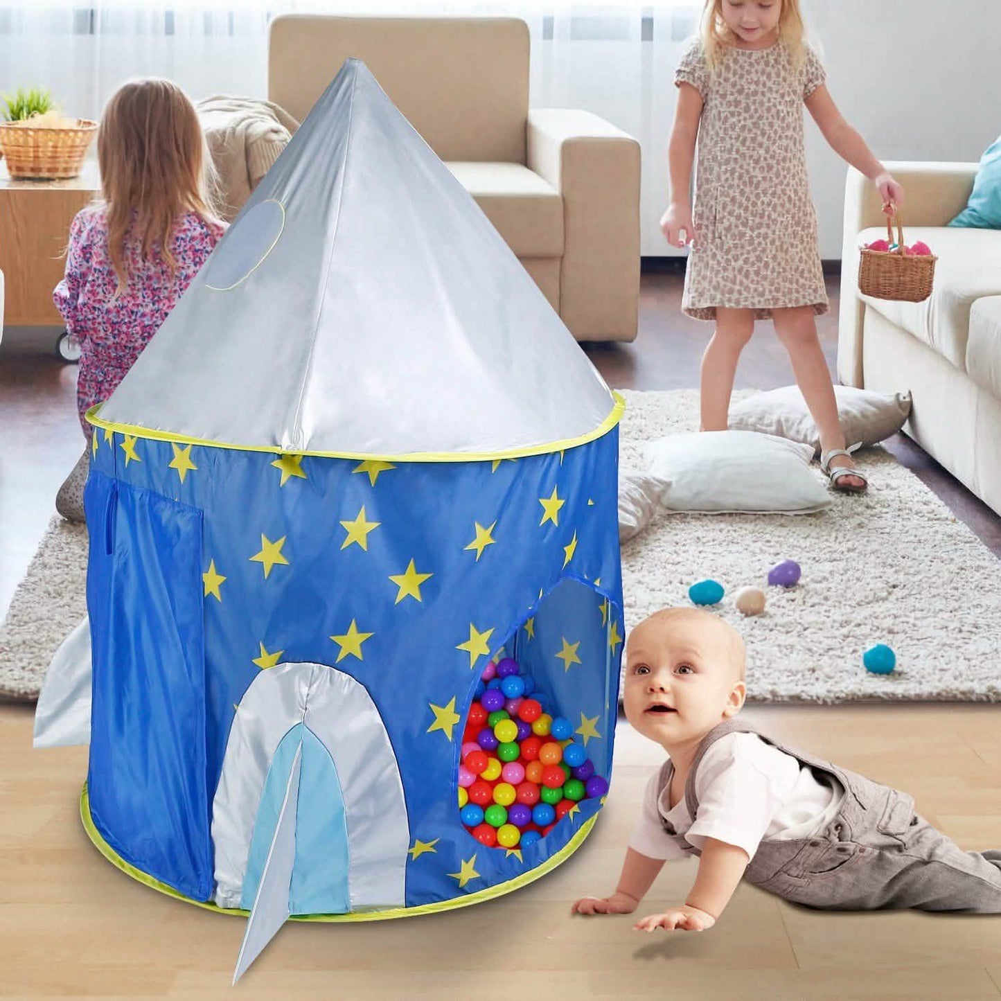 3-in-1 Kids Play Tent Ball Pit Set Toys & Games - Tophatter Daily Deals