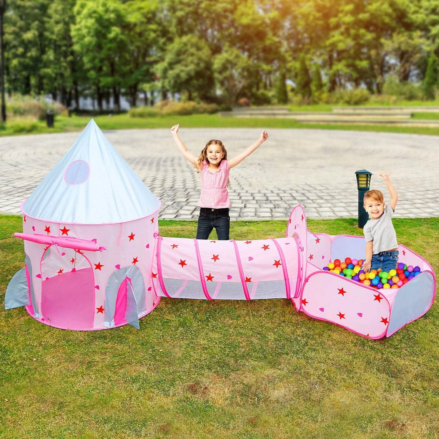 3-in-1 Kids Play Tent Ball Pit Set Toys & Games - Tophatter Daily Deals