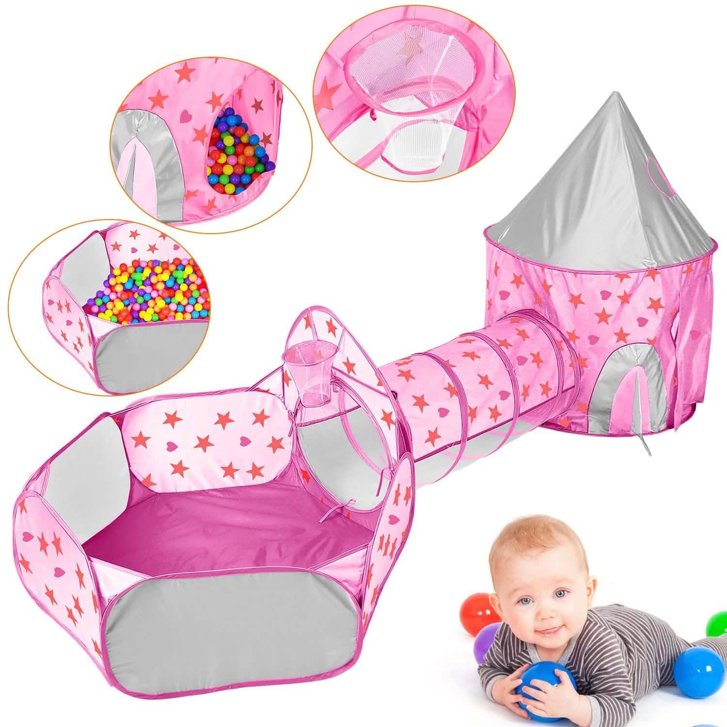 3-in-1 Kids Play Tent Ball Pit Set Toys & Games - Tophatter Daily Deals