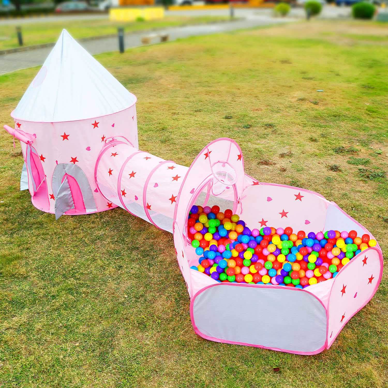 3-in-1 Kids Play Tent Ball Pit Set Toys & Games - Tophatter Daily Deals