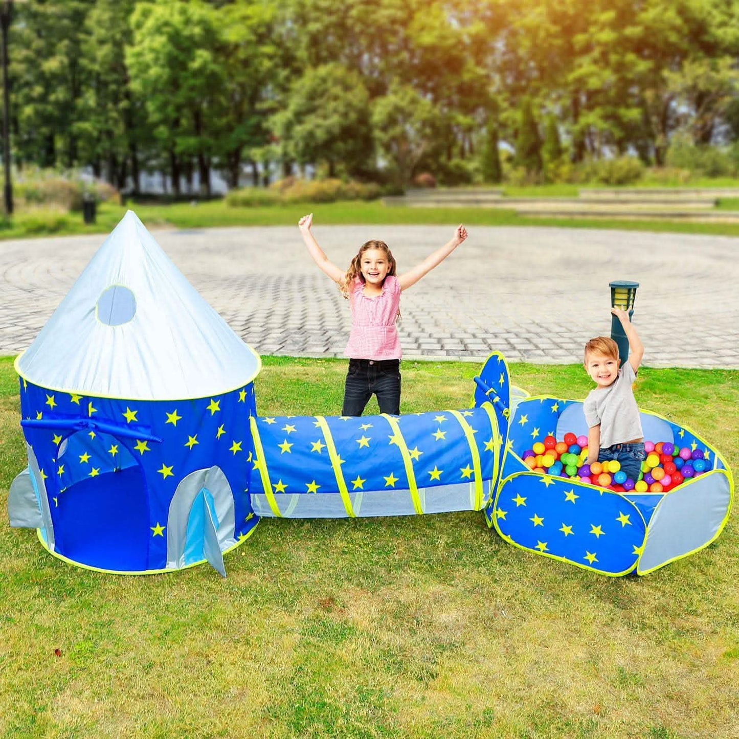 3-in-1 Kids Play Tent Ball Pit Set Toys & Games - Tophatter Daily Deals