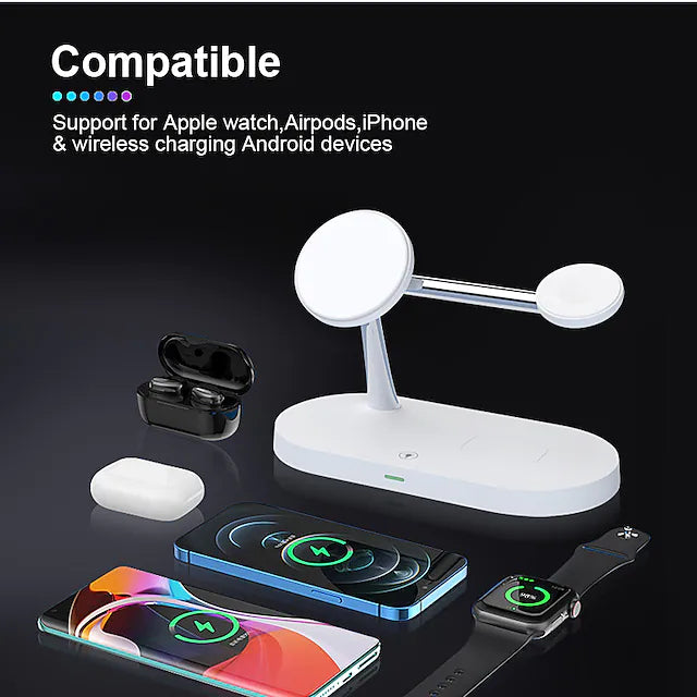 3-in-1 Magnetic Wireless Charger Charging Station - Tophatter Daily Deals