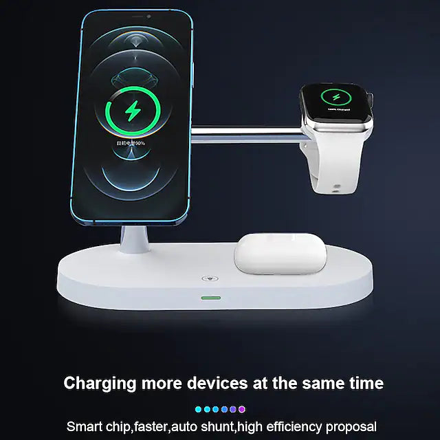 3-in-1 Magnetic Wireless Charger Charging Station - Tophatter Daily Deals