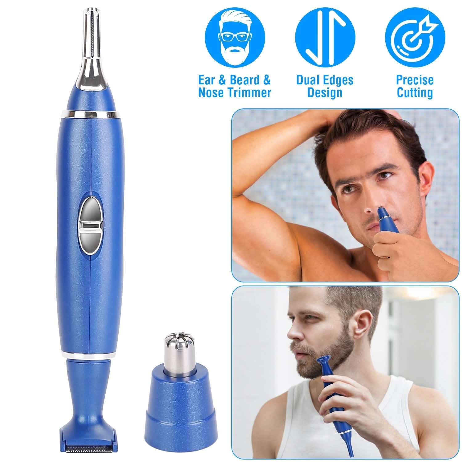 3-in-1 Nose Hair Eyebrow Beard Trimmer Men's Grooming - Tophatter Daily Deals