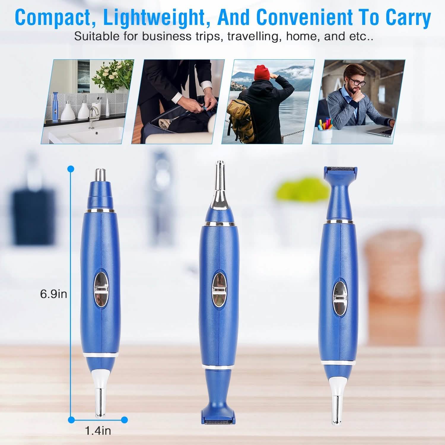 3-in-1 Nose Hair Eyebrow Beard Trimmer Men's Grooming - Tophatter Daily Deals